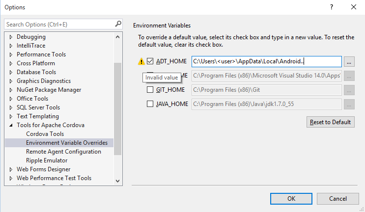 Visual Studio For Mac Environment Variables